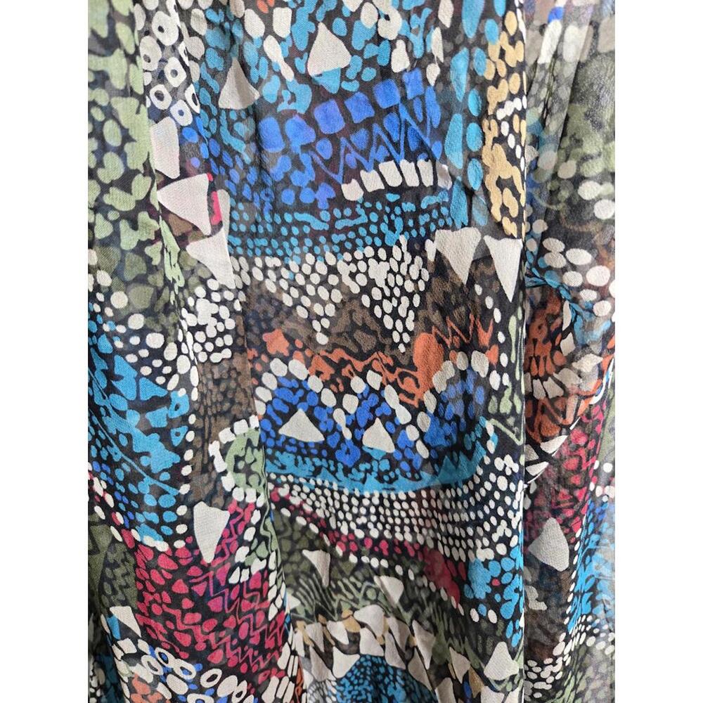 Units Sheer Multicolor Abstract Pattern Open Fron… - image 4